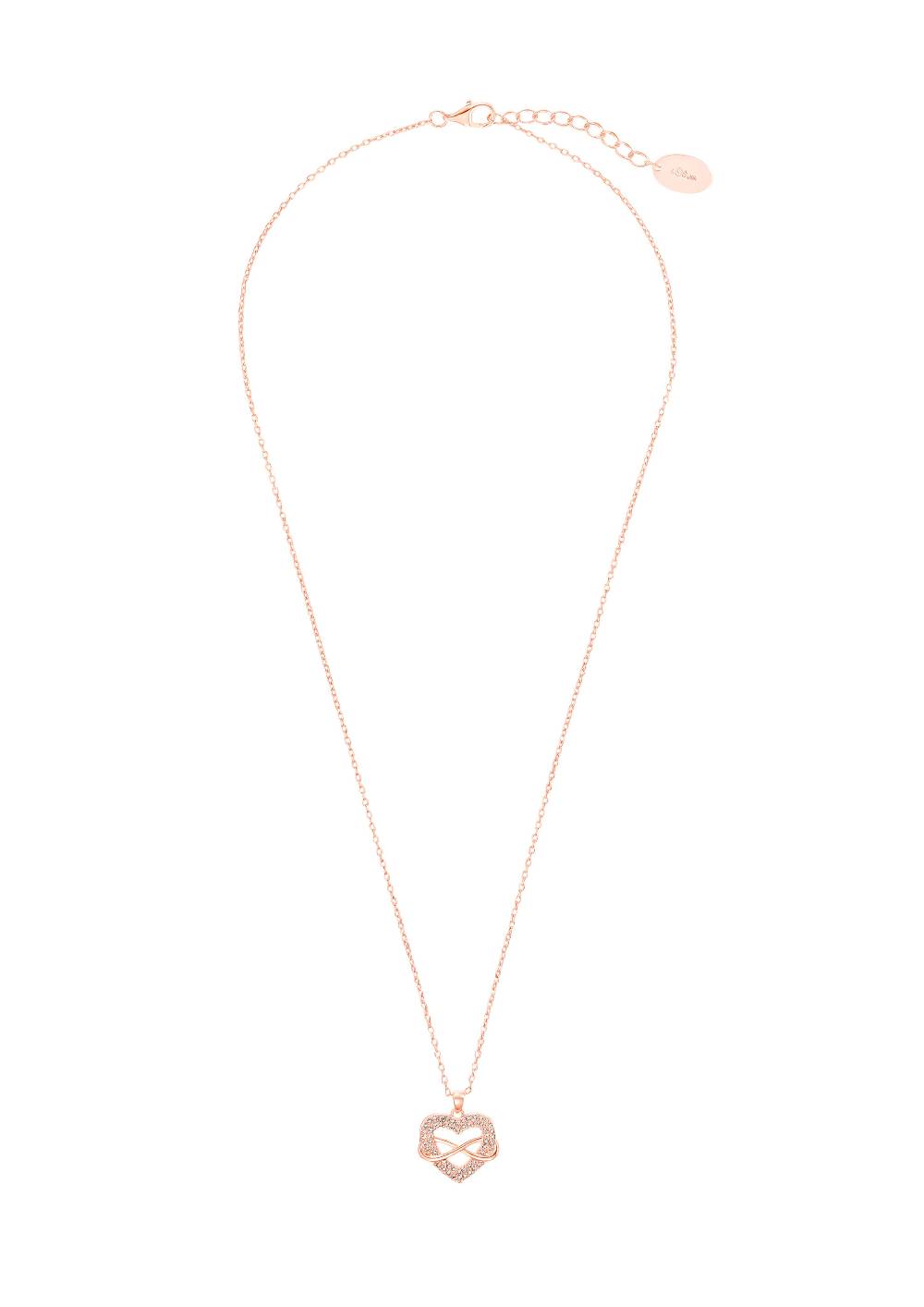 S.Oliver Herz-Halskette Rosévergoldet Aus Silber Mit Zirkonia