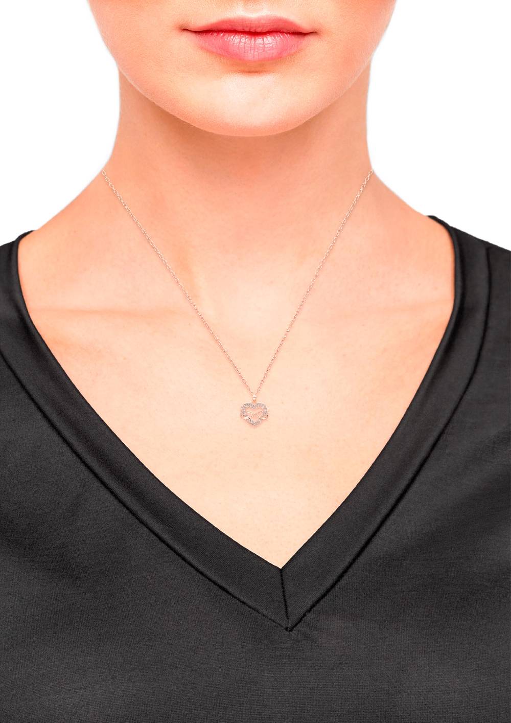 S.Oliver Herz-Halskette Rosévergoldet Aus Silber Mit Zirkonia