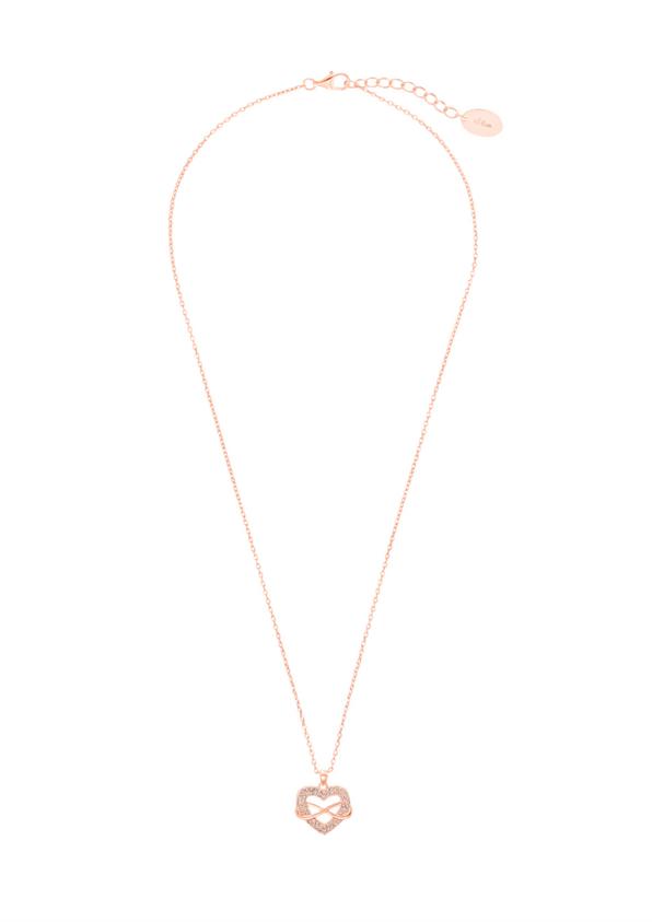 s.Oliver Herz-Halskette rosévergoldet aus Silber mit Zirkonia