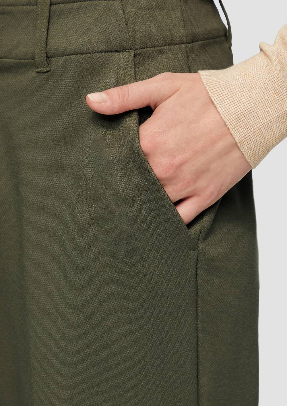 S.Oliver Hose Aus Interlockjersey Mit Twillstruktur Und Wide Leg