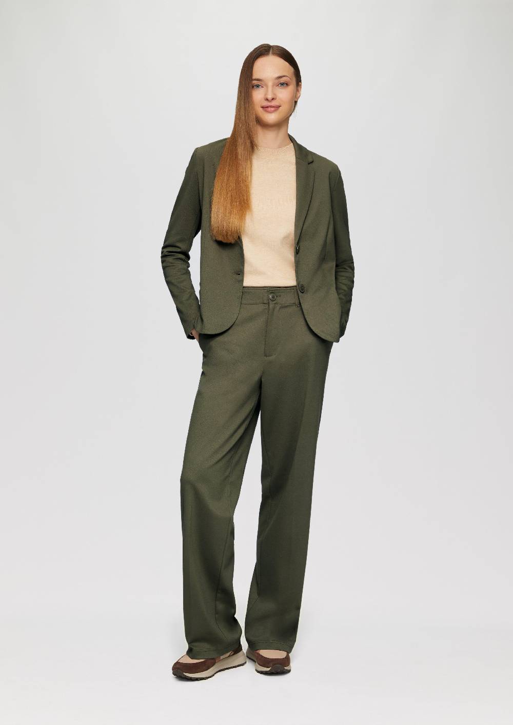 S.Oliver Hose Aus Interlockjersey Mit Twillstruktur Und Wide Leg