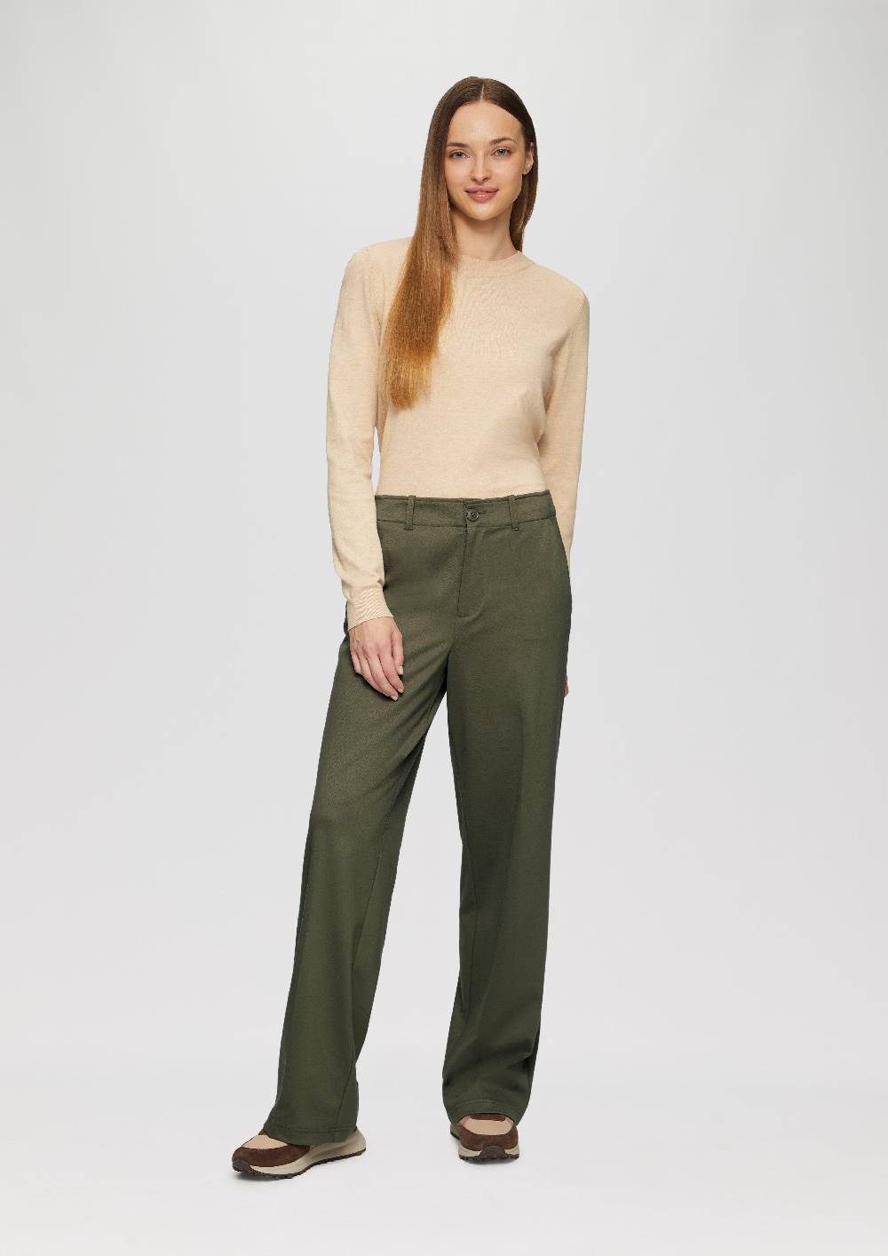 S.Oliver Hose Aus Interlockjersey Mit Twillstruktur Und Wide Leg