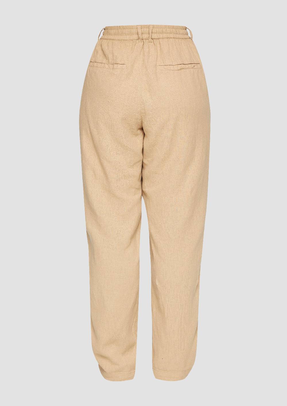 S.Oliver Hose Aus Leinenmix Mit Elastikbund Und Schmal Zulaufendem Bein