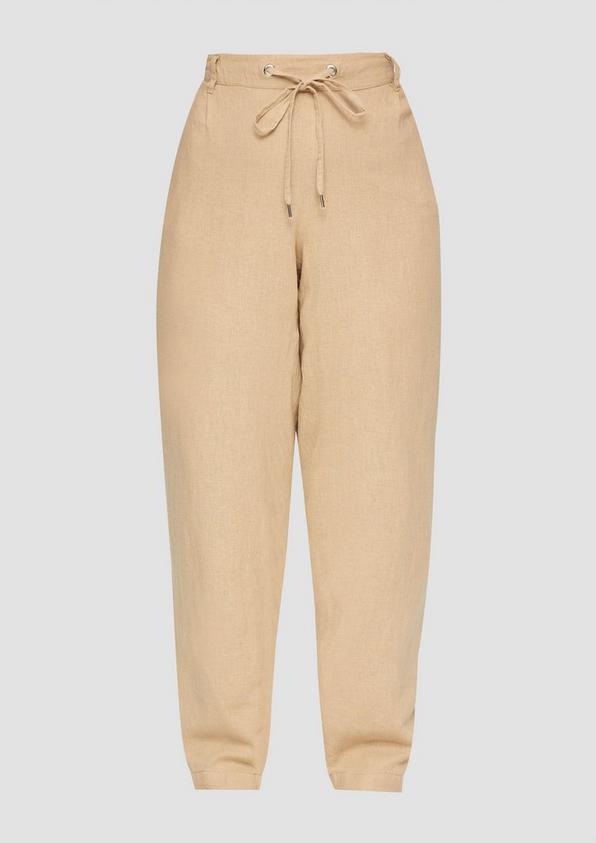 s.Oliver Hose aus Leinenmix mit Elastikbund und schmal zulaufendem Bein