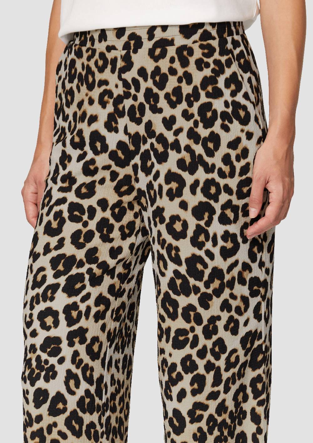 S.Oliver Hose Mit Wide Leg Aus Strukturiertem Jersey