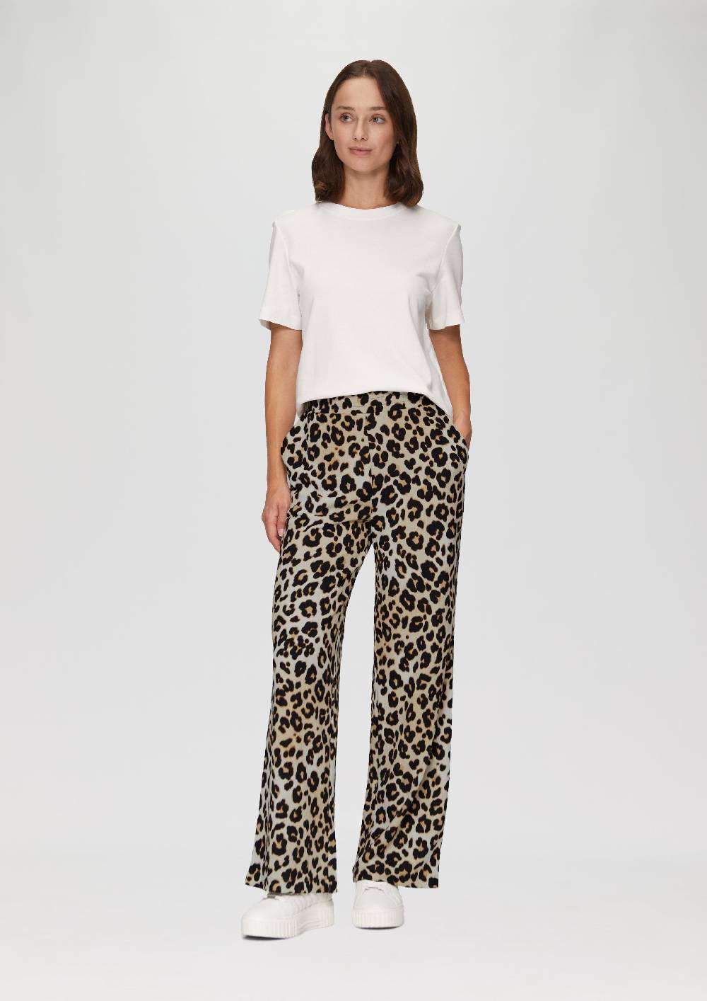 S.Oliver Hose Mit Wide Leg Aus Strukturiertem Jersey