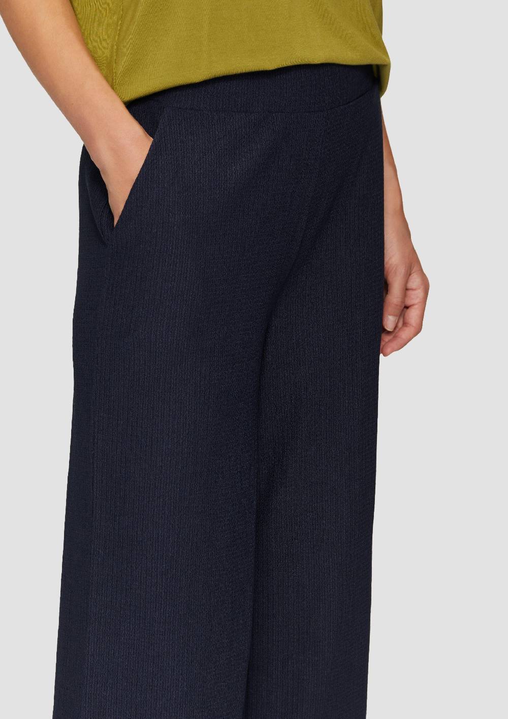 S.Oliver Hose Mit Wide Leg Aus Strukturiertem Jersey