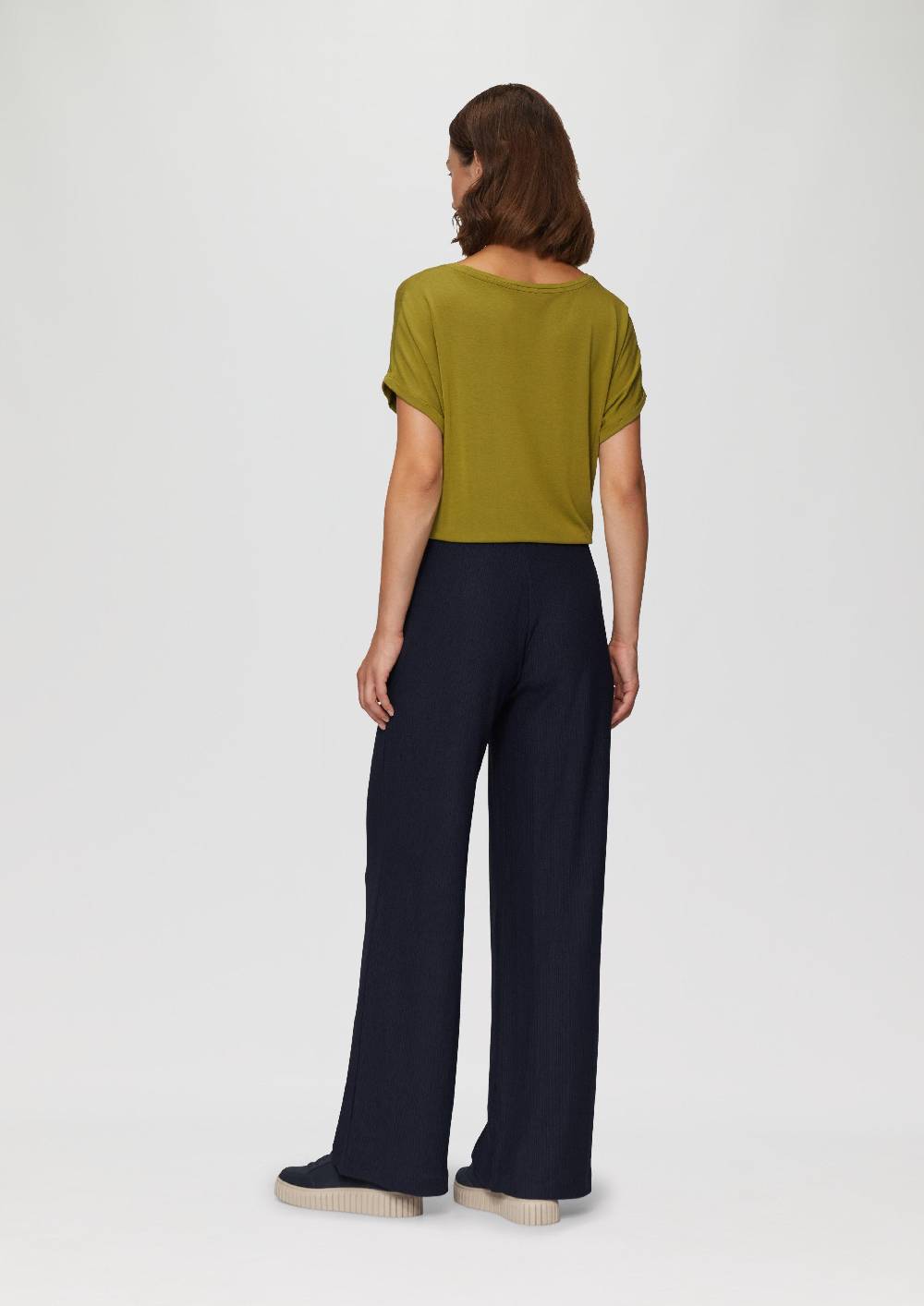 S.Oliver Hose Mit Wide Leg Aus Strukturiertem Jersey
