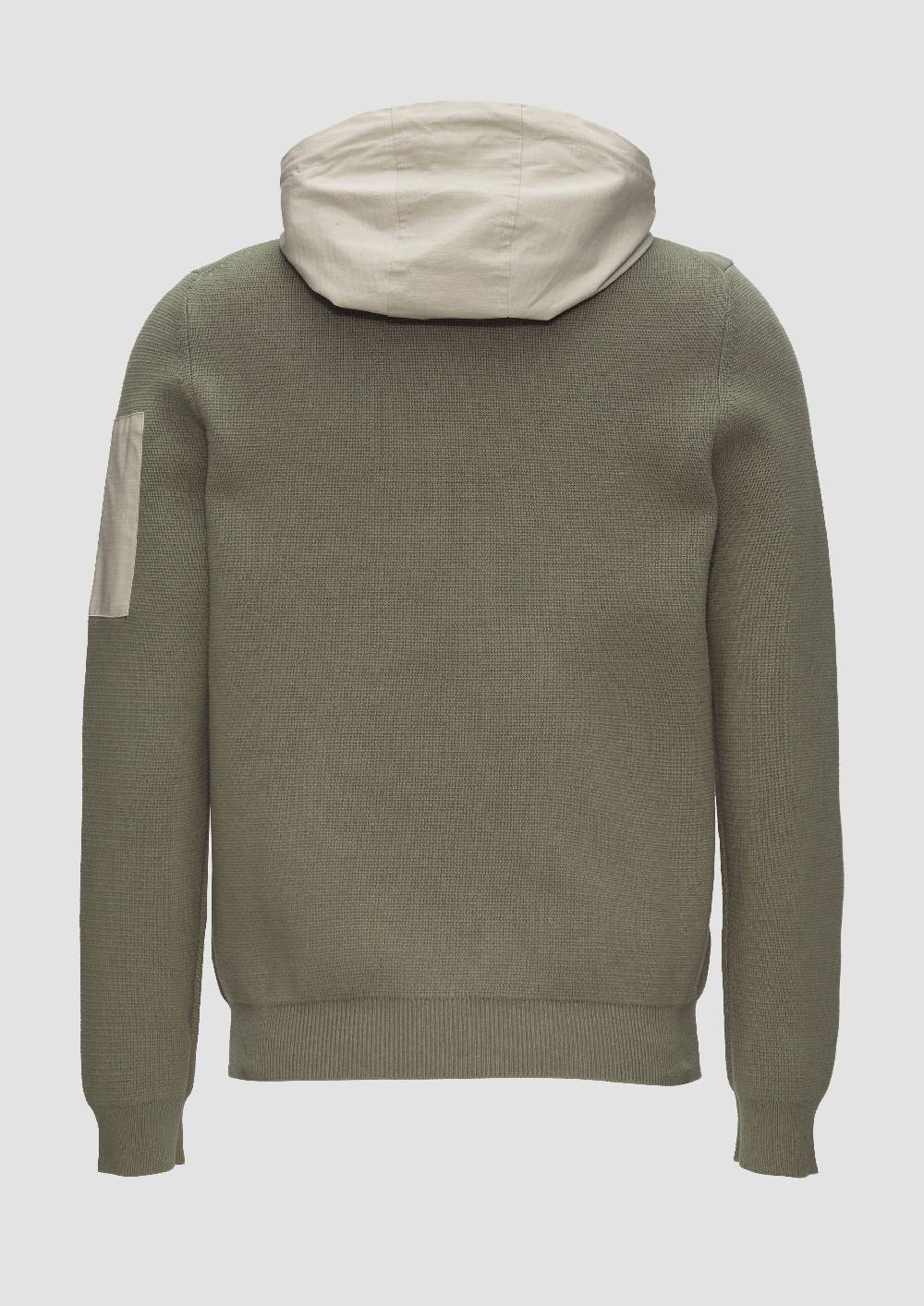 S.Oliver Hybridstrickjacke Mit Kapuze Aus Fabricmix