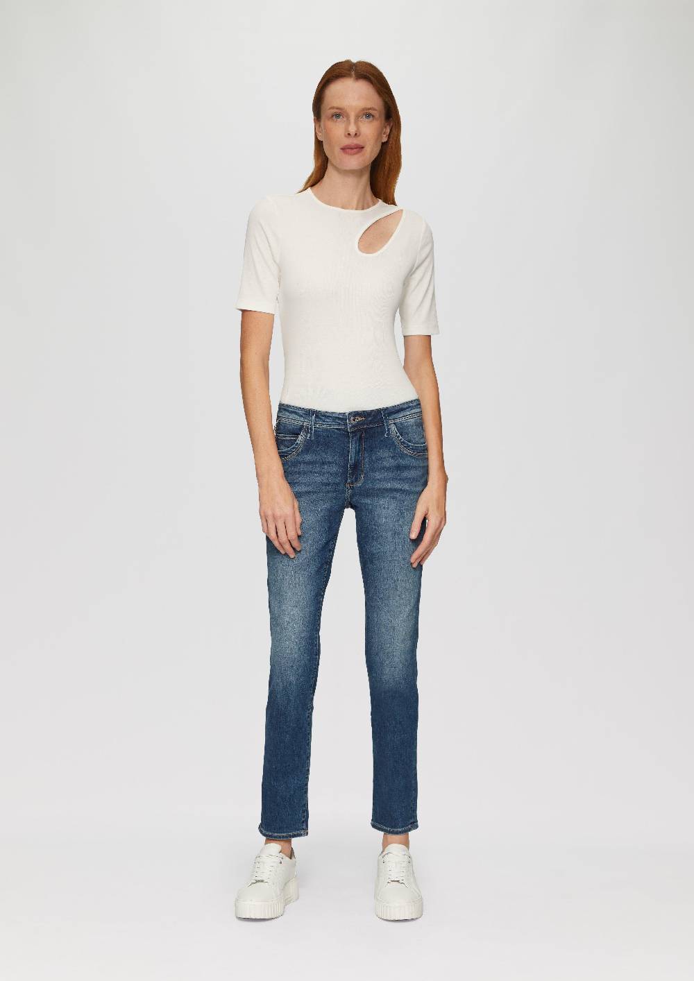 S.Oliver Jeans Betsy / Slim Fit / Mid Rise / Slim Leg / Mit Zipp-Detail