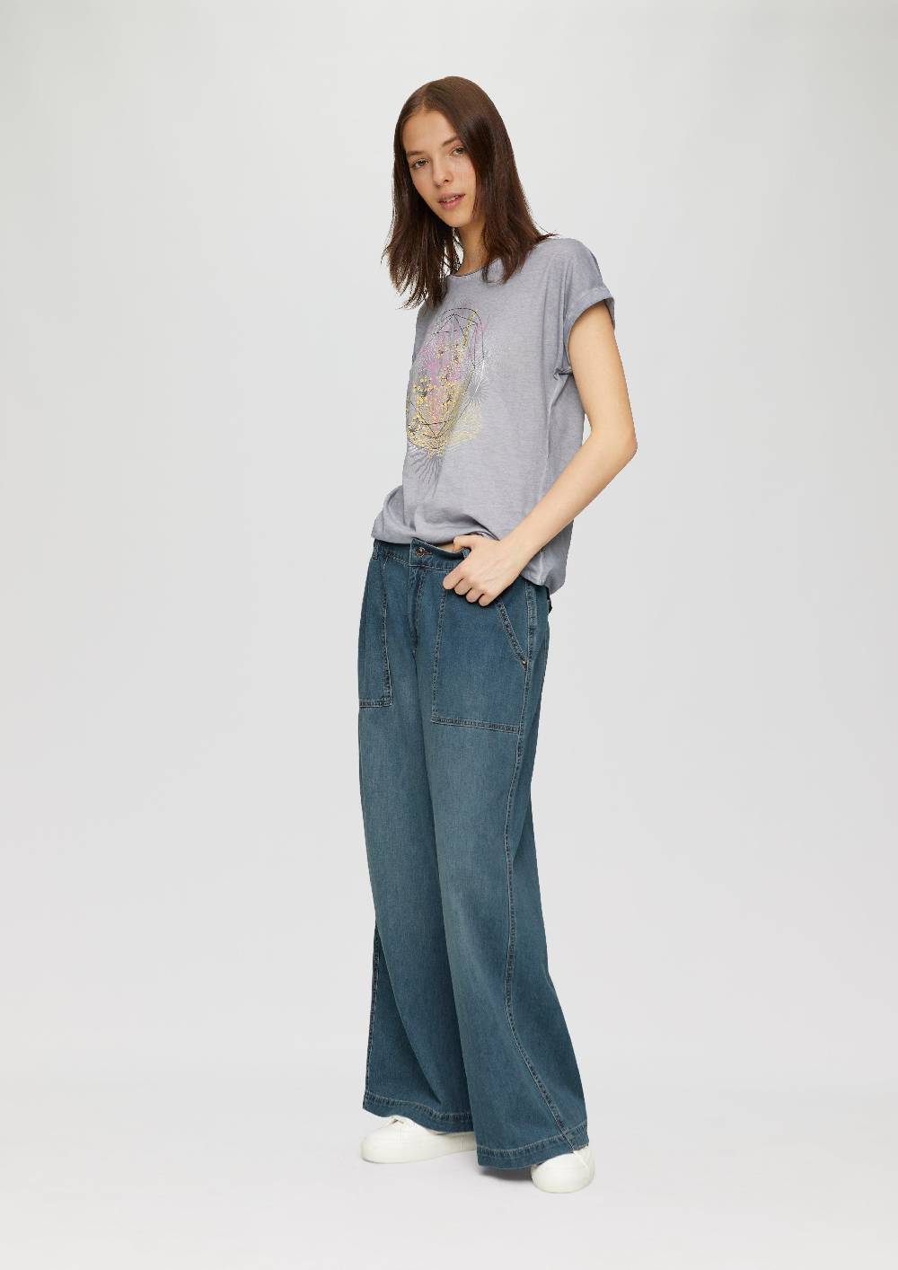 S.Oliver Jeans Catie / Mid Rise / Wide Leg / Mit Elastikbund