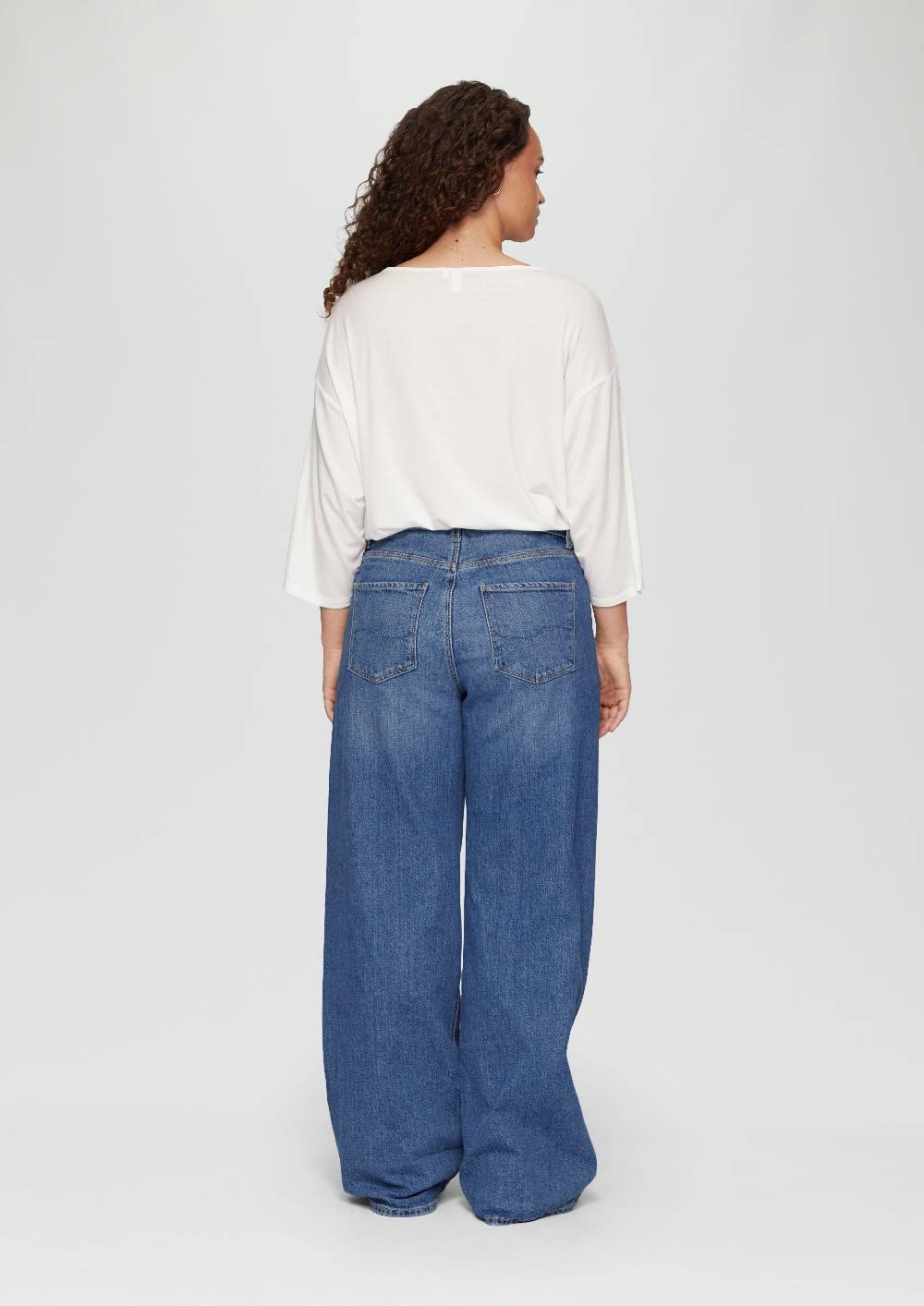 S.Oliver Jeans Curvy / Slim Fit / Mid Rise / Wide Leg / Mit Umschlag