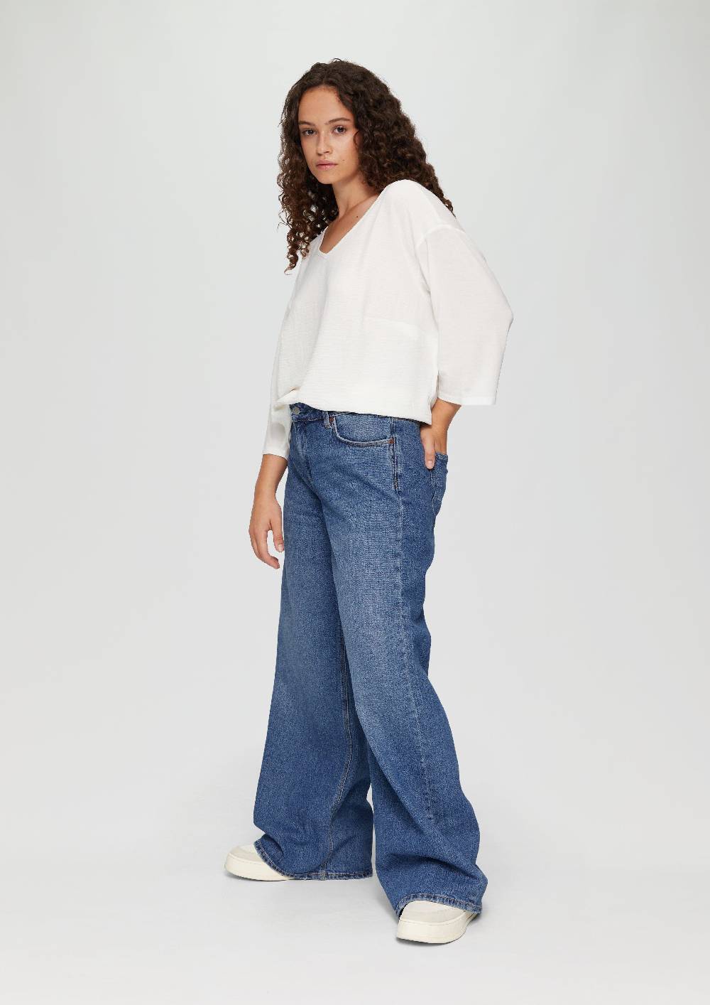 S.Oliver Jeans Curvy / Slim Fit / Mid Rise / Wide Leg / Mit Umschlag