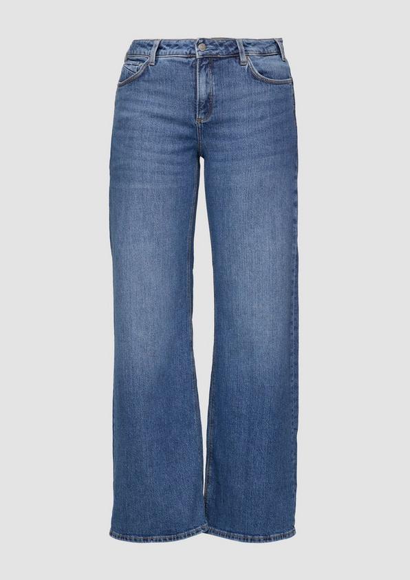 s.Oliver Jeans Curvy / Slim Fit / Mid Rise / Wide Leg / mit Umschlag