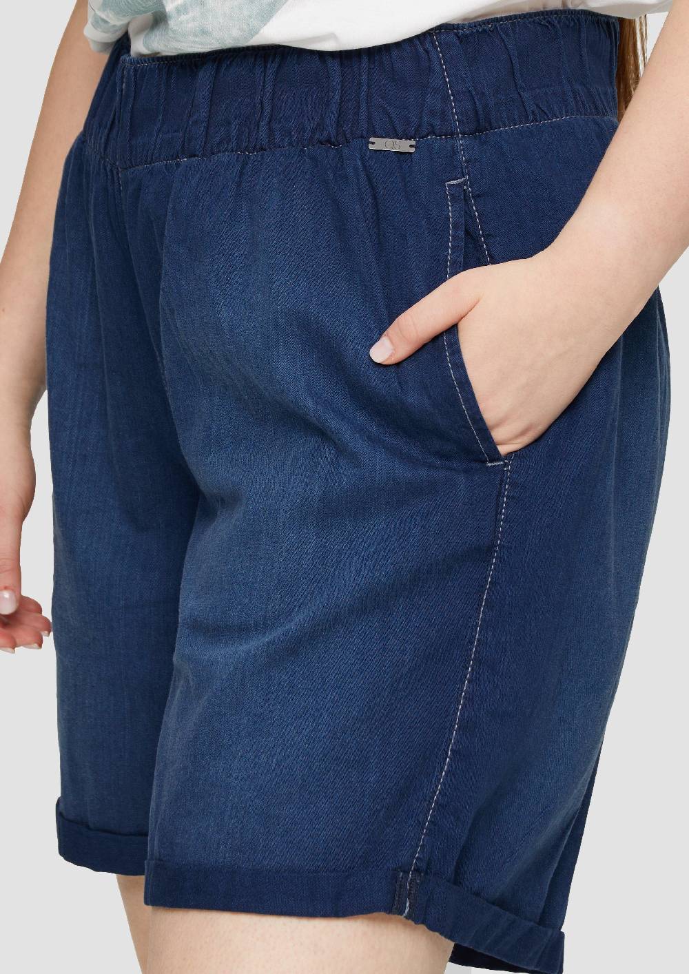 S.Oliver Jeans-Shorts Abby / Mid Rise / Semi Wide Leg / Turn-up Leg / Elastikbund