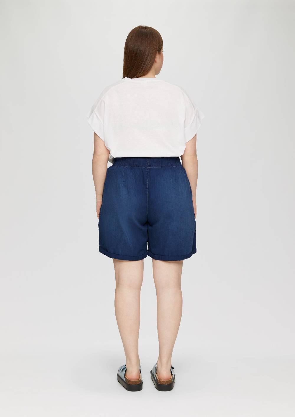 S.Oliver Jeans-Shorts Abby / Mid Rise / Semi Wide Leg / Turn-up Leg / Elastikbund