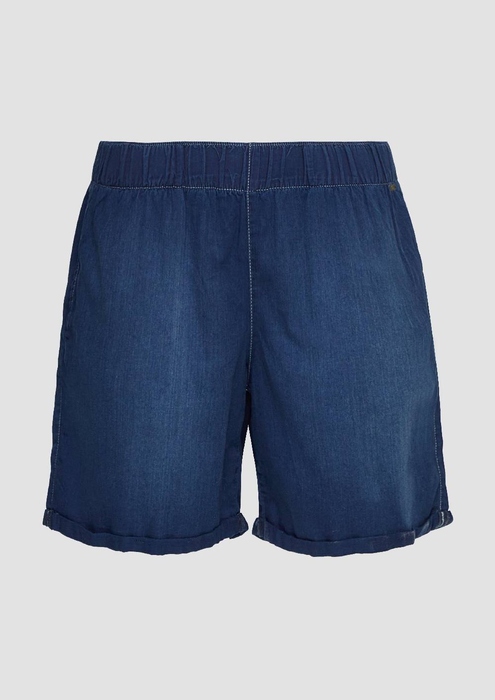 S.Oliver Jeans-Shorts Abby / Mid Rise / Semi Wide Leg / Turn-up Leg / Elastikbund