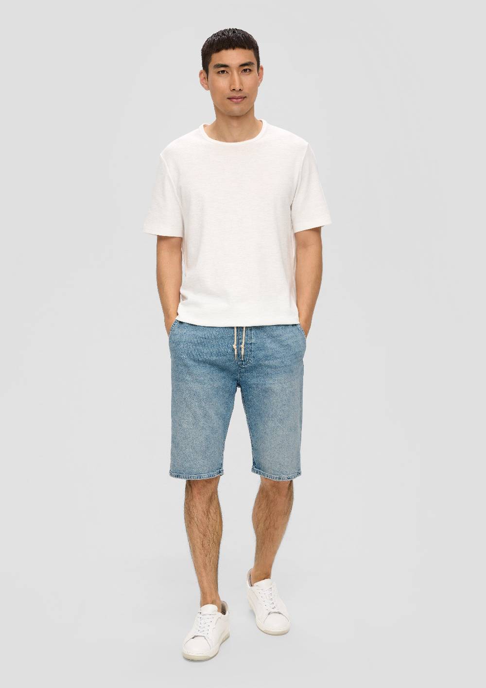 S.Oliver Jeans-Shorts / Regular Fit / Mid Rise / Straight Leg / Mit Elastikbund