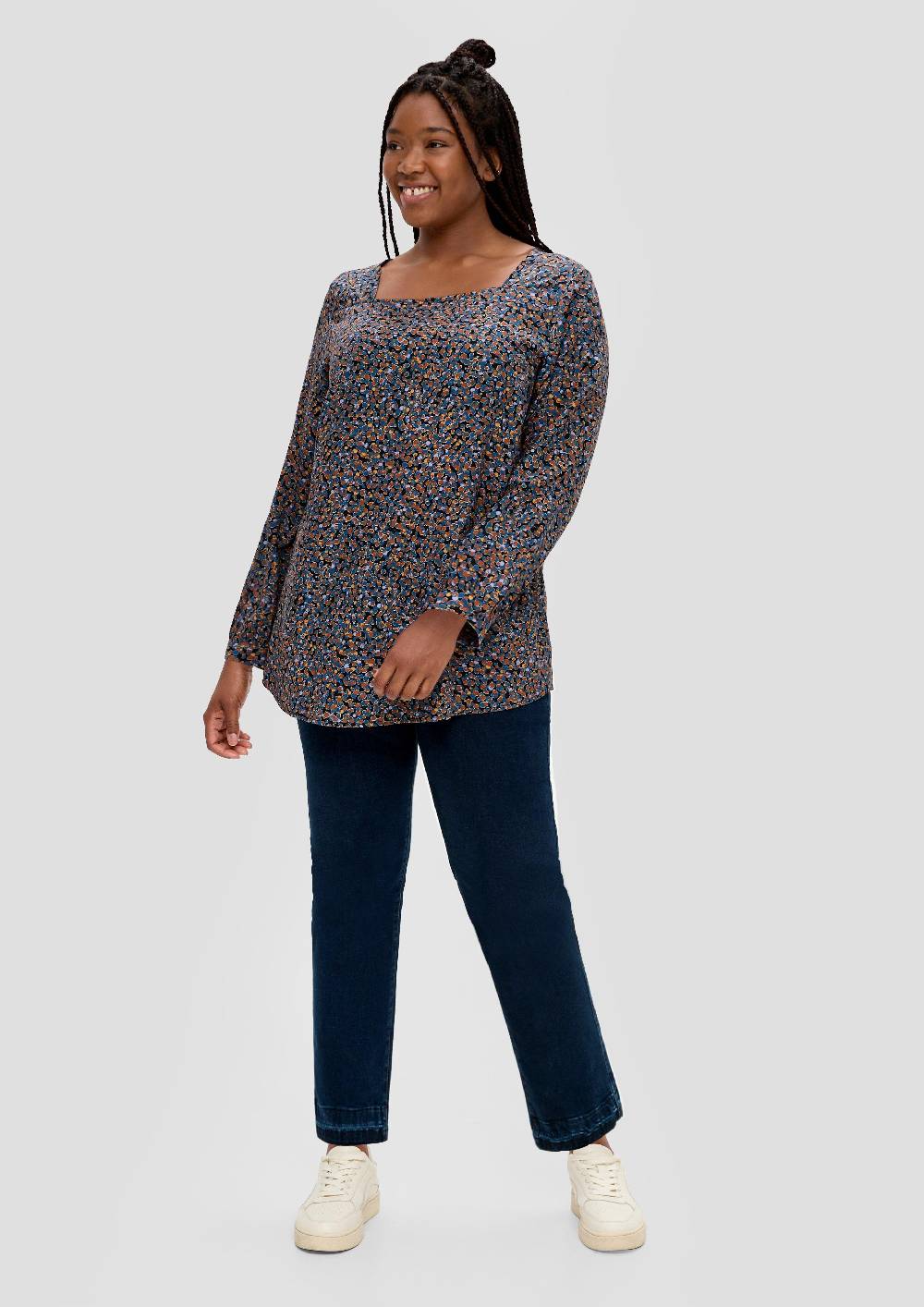 S.Oliver Jeans / Slim Fit / Mid Rise / Straight Leg / Gefärbte Nähte