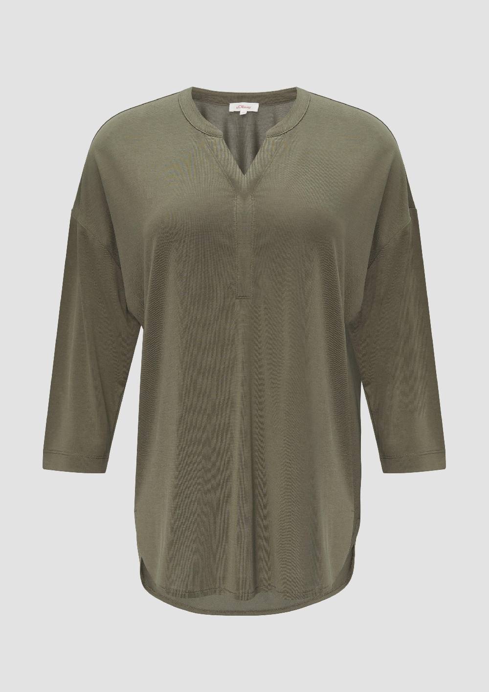 S.Oliver Jersey-Shirt Mit überschnittenen Schultern