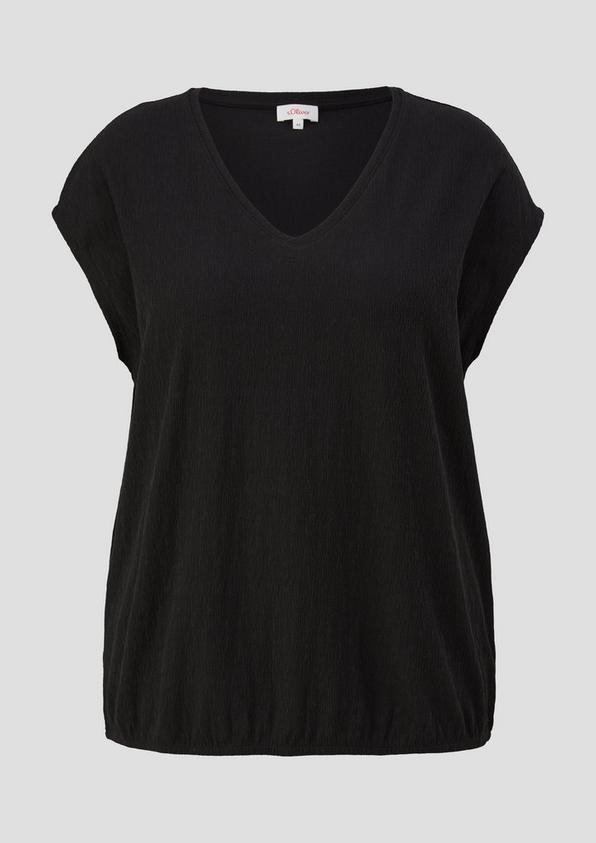 s.Oliver Jersey-Shirt mit überschnittenen Schultern und elastischem Saum