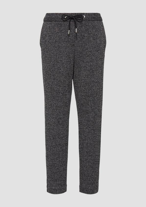s.Oliver Jogpants mit Elastikbund und Fischgrat-Struktur