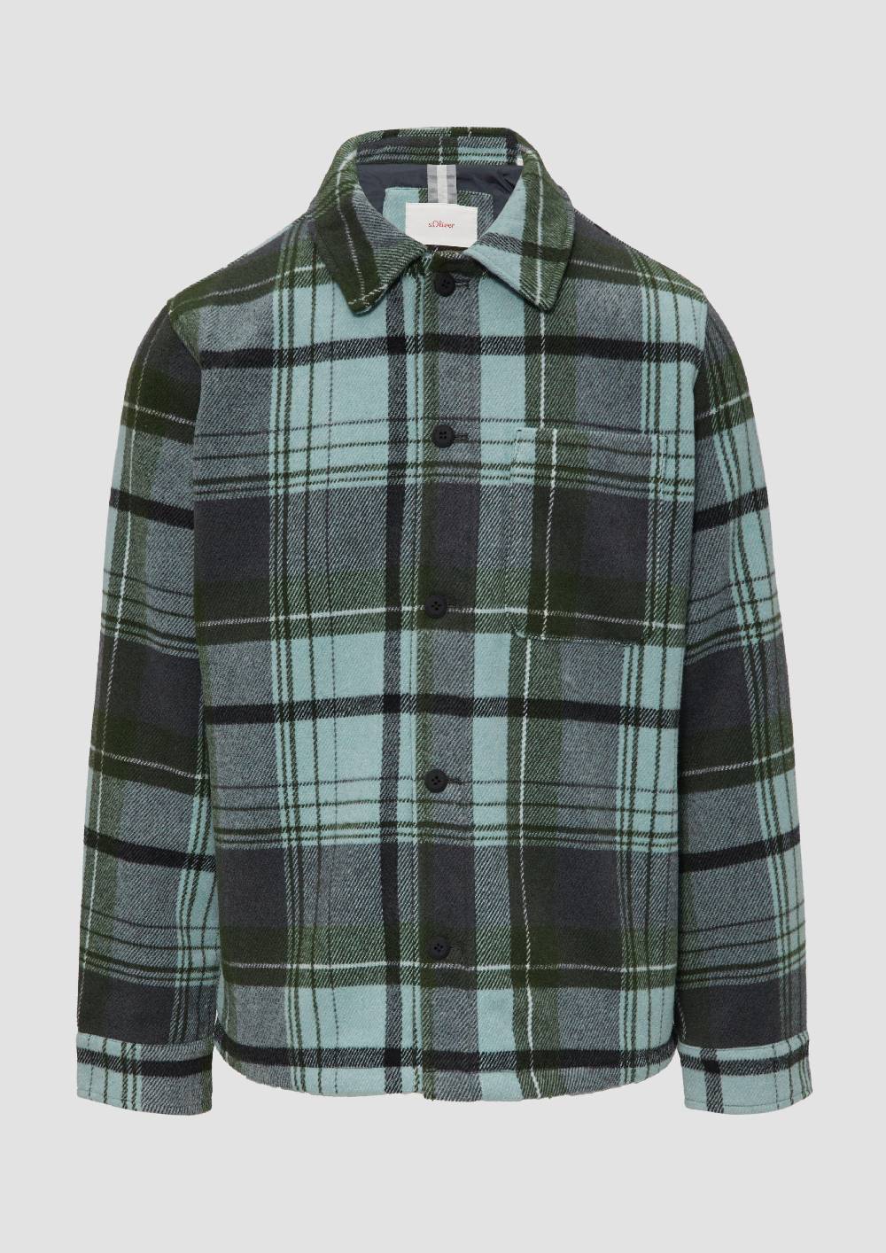 S.Oliver Kariertes Overshirt Mit Brusttasche Und Innenfutter