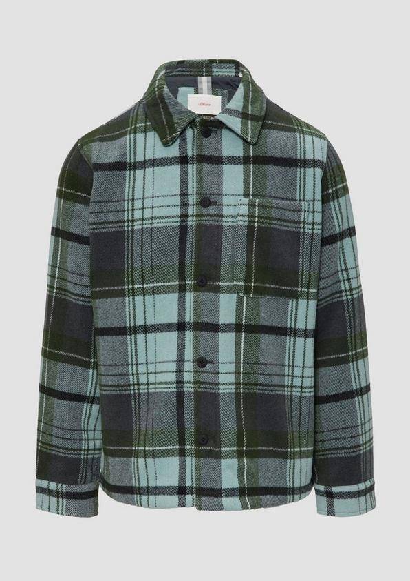 s.Oliver Kariertes Overshirt mit Brusttasche und Innenfutter