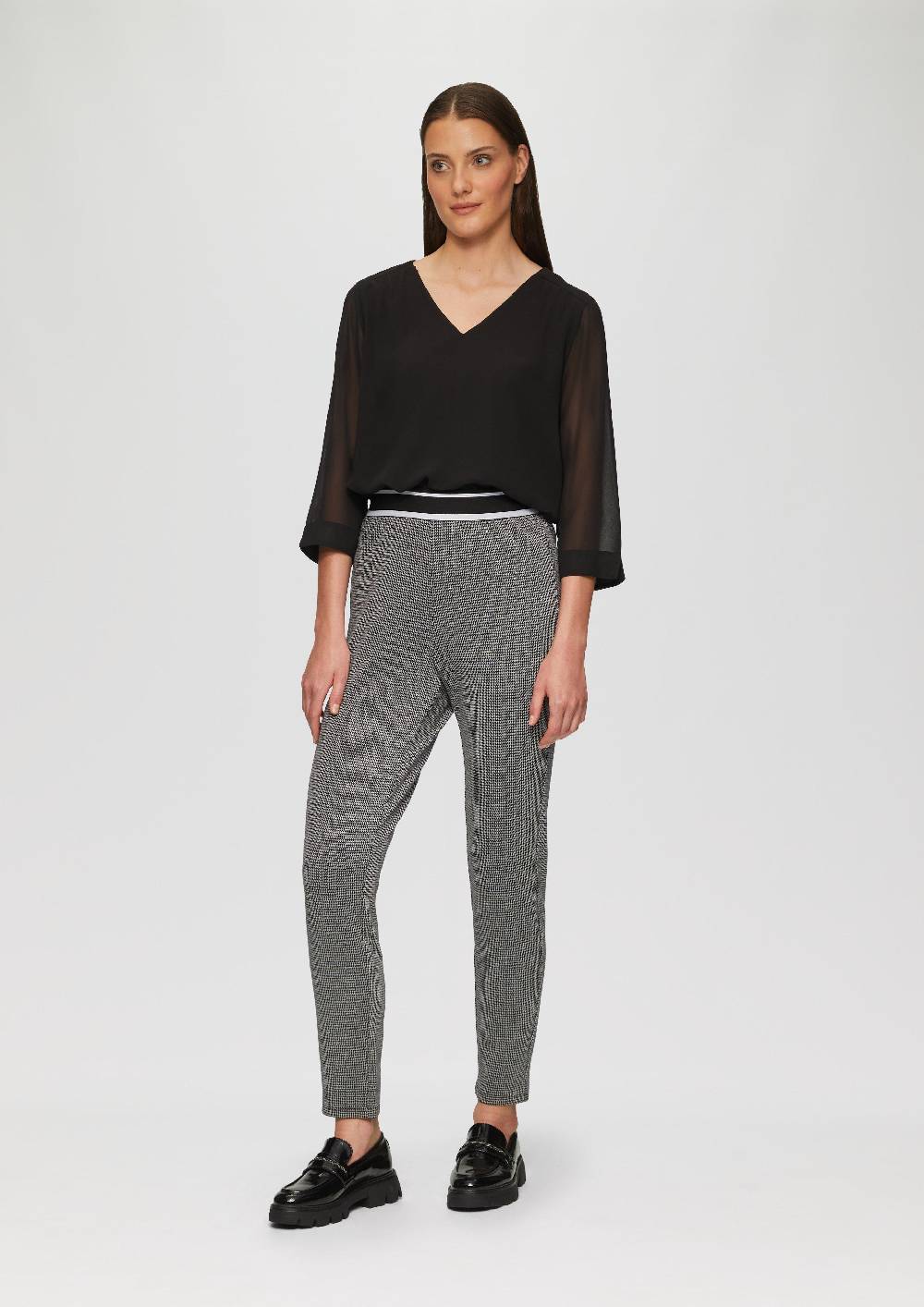 S.Oliver Komfortable Leggings Mit Hahnentrittmuster