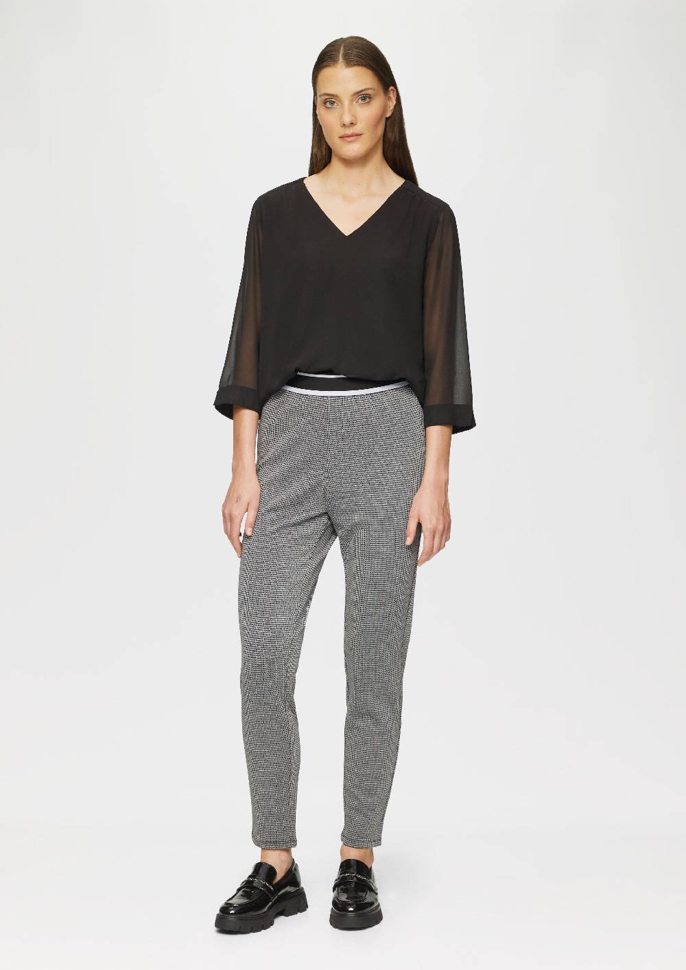 S.Oliver Komfortable Leggings Mit Hahnentrittmuster