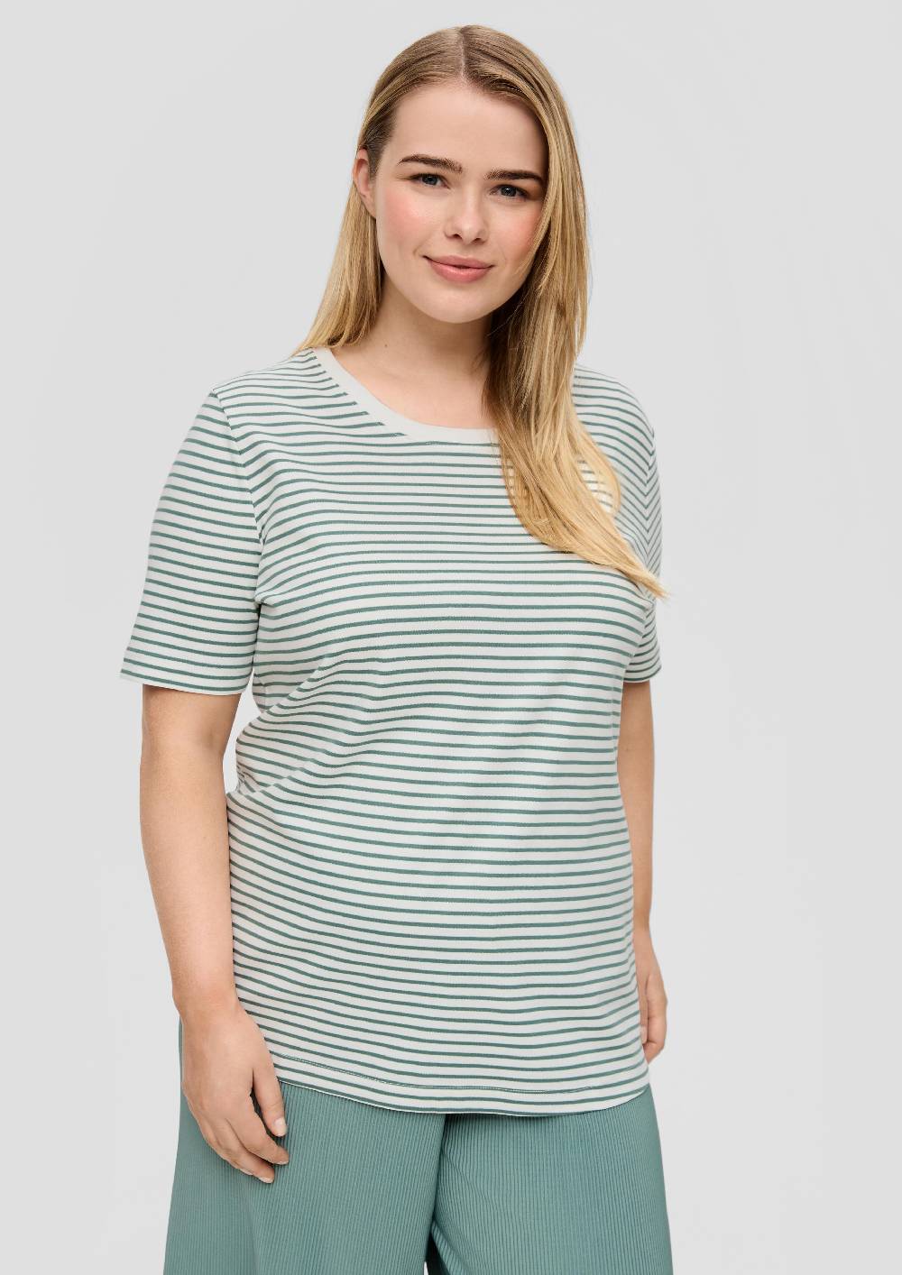 S.Oliver Kurzärmeliges Baumwollshirt Mit Rundhalsausschnitt