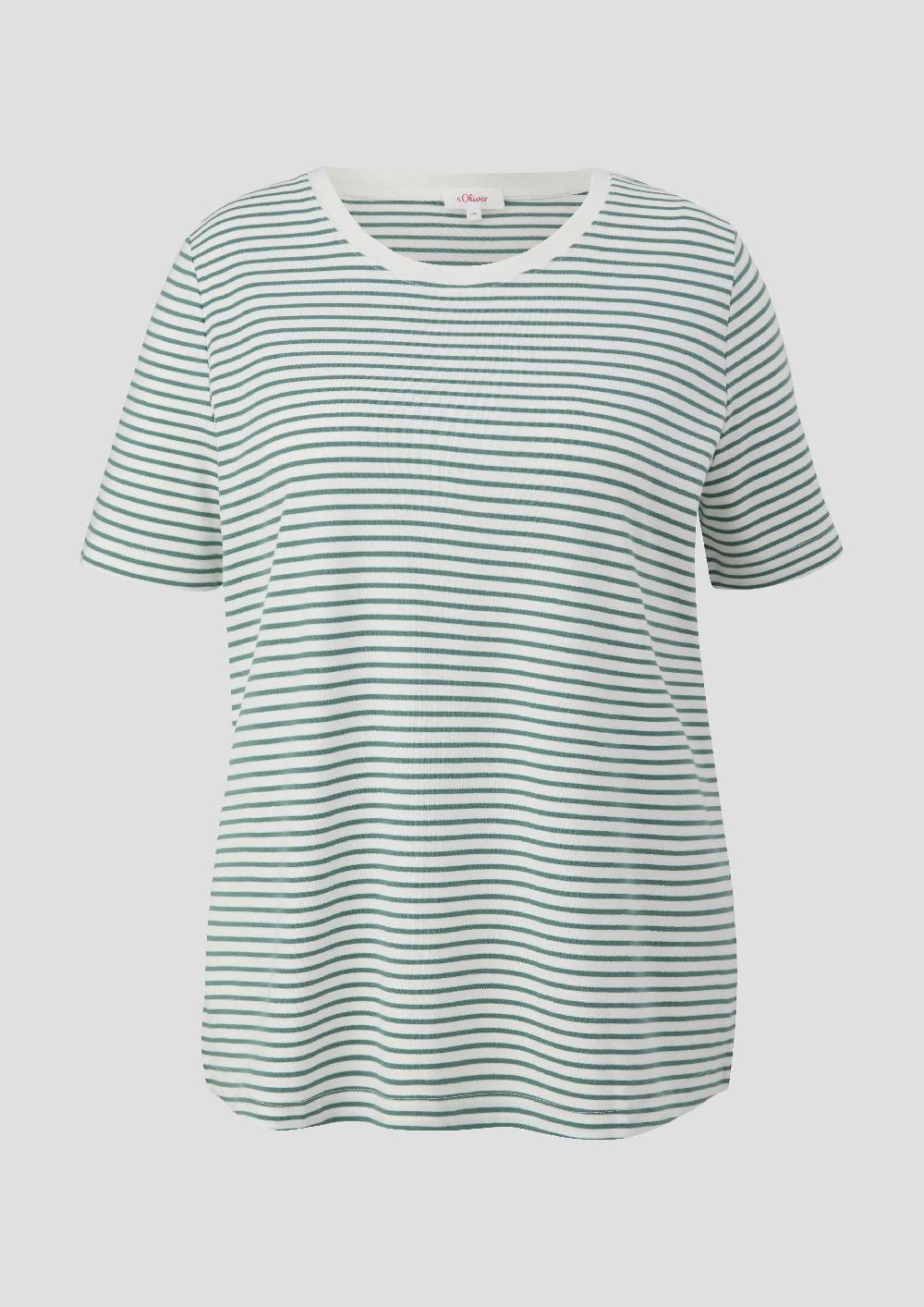 S.Oliver Kurzärmeliges Baumwollshirt Mit Rundhalsausschnitt