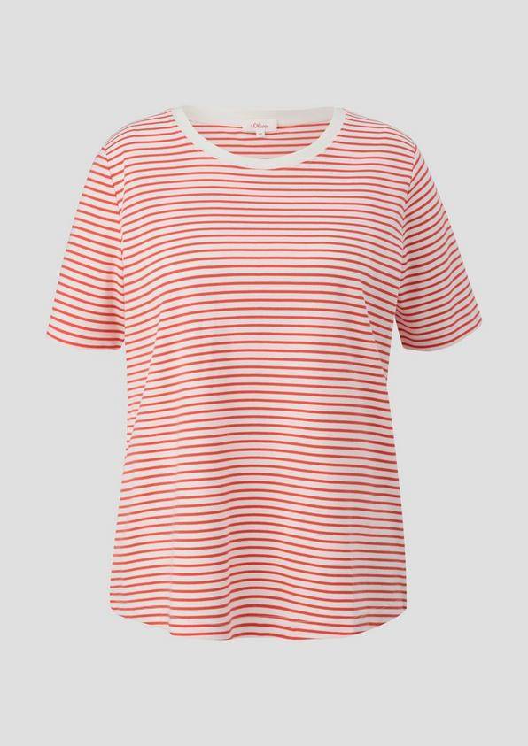 s.Oliver Kurzärmeliges Baumwollshirt mit Rundhalsausschnitt