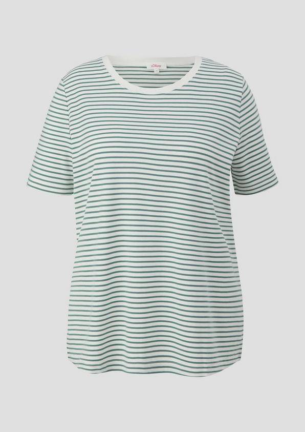 s.Oliver Kurzärmeliges Baumwollshirt mit Rundhalsausschnitt