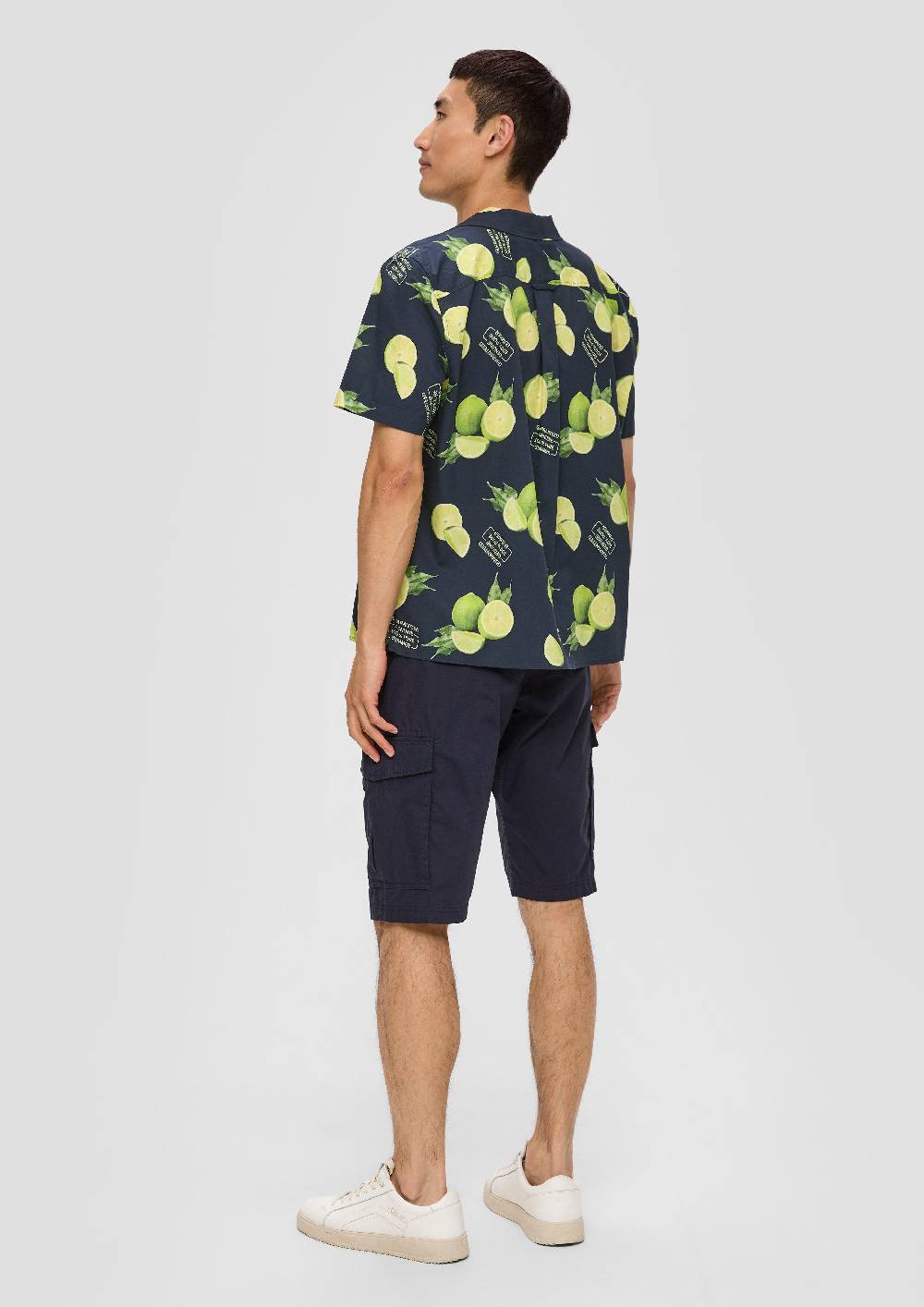 S.Oliver Kurzarmhemd Aus Viskosemix Mit All-over-Print