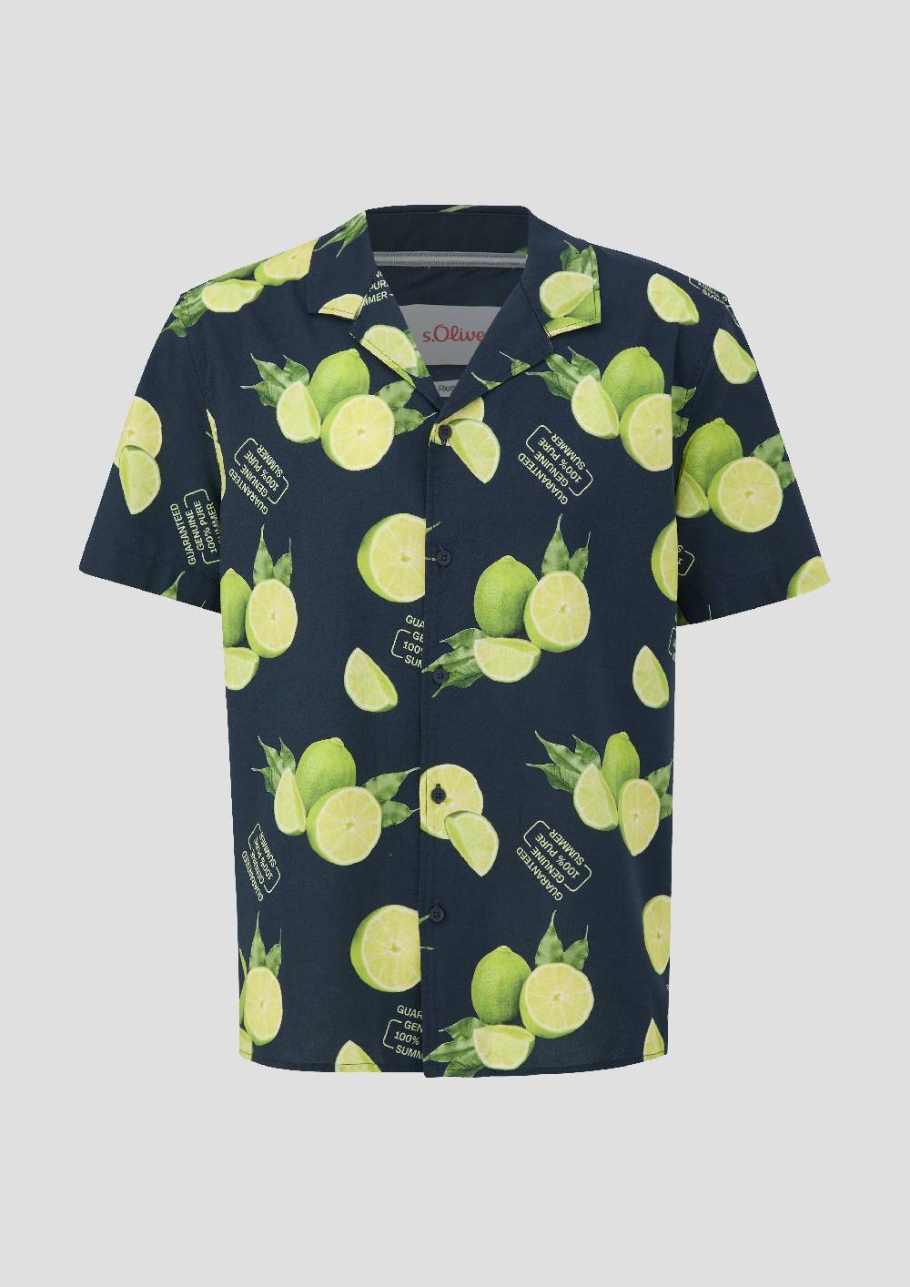 S.Oliver Kurzarmhemd Aus Viskosemix Mit All-over-Print