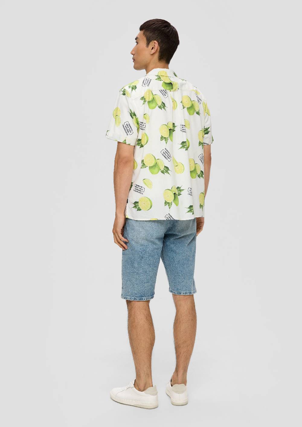 S.Oliver Kurzarmhemd Aus Viskosemix Mit All-over-Print