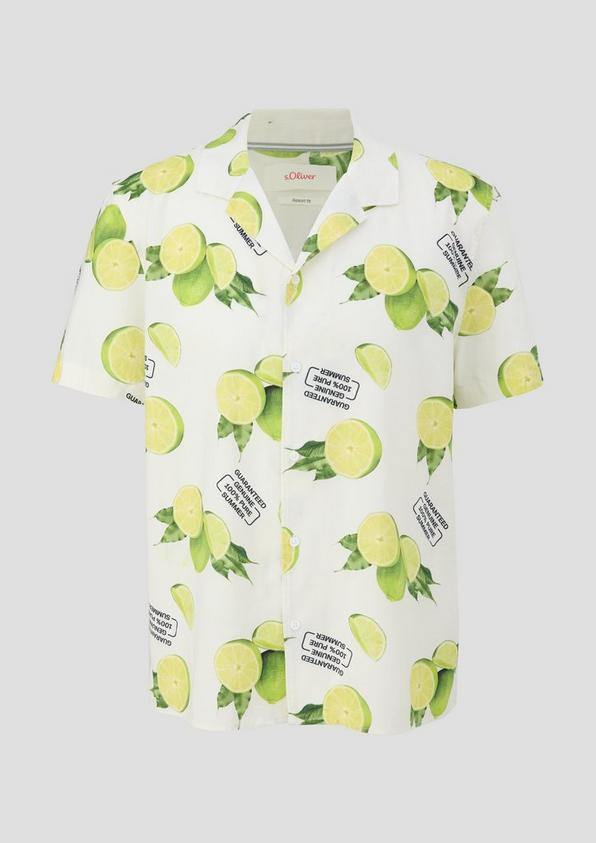 s.Oliver Kurzarmhemd aus Viskosemix mit All-over-Print