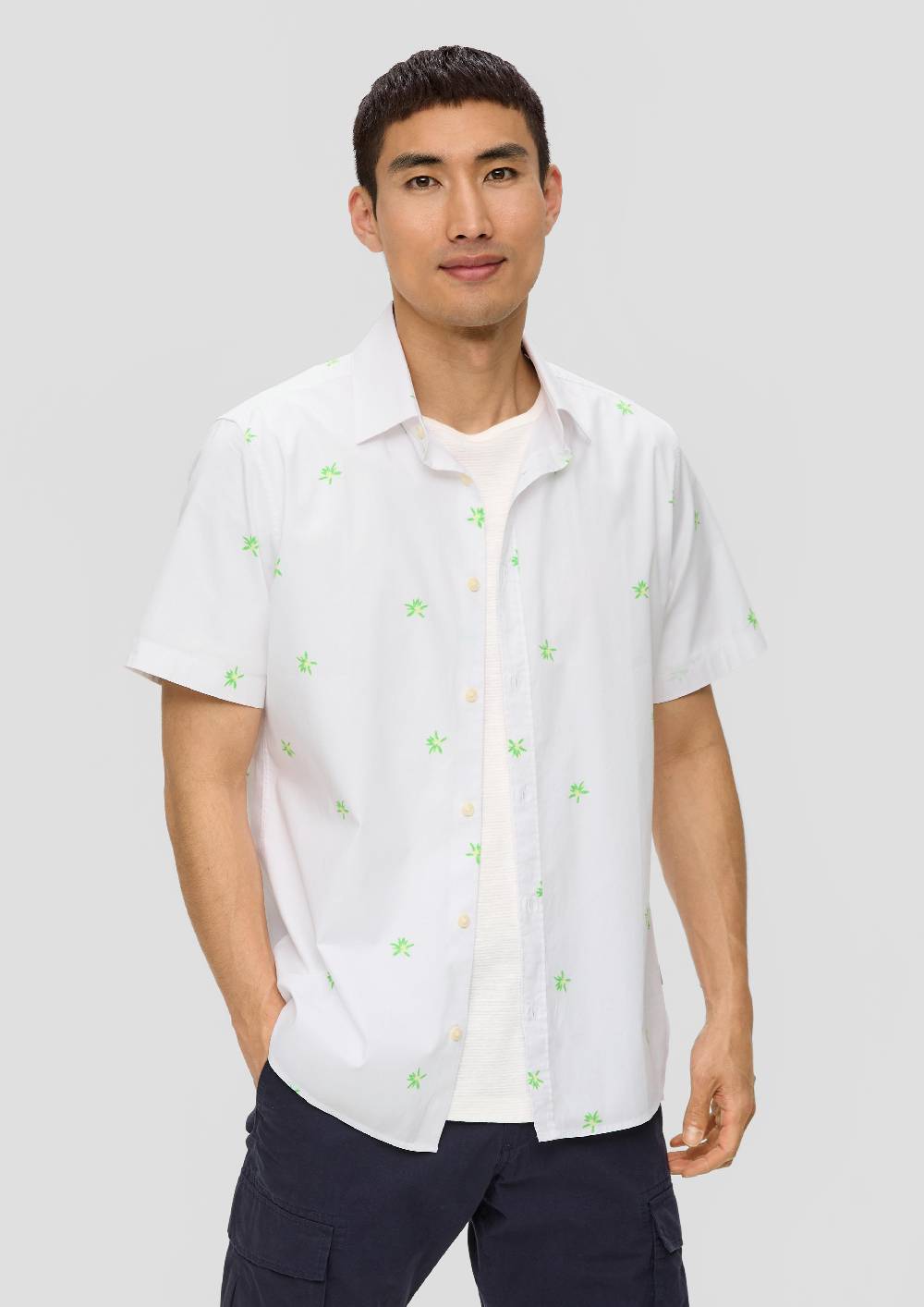 S.Oliver Kurzarmhemd Im Slim Fit Mit All-over-Print