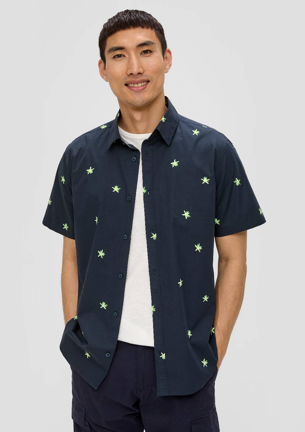 S.Oliver Kurzarmhemd Im Slim Fit Mit All-over-Print