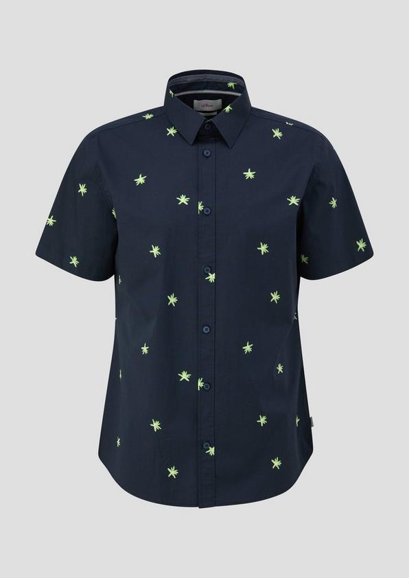 s.Oliver Kurzarmhemd im Slim Fit mit All-over-Print