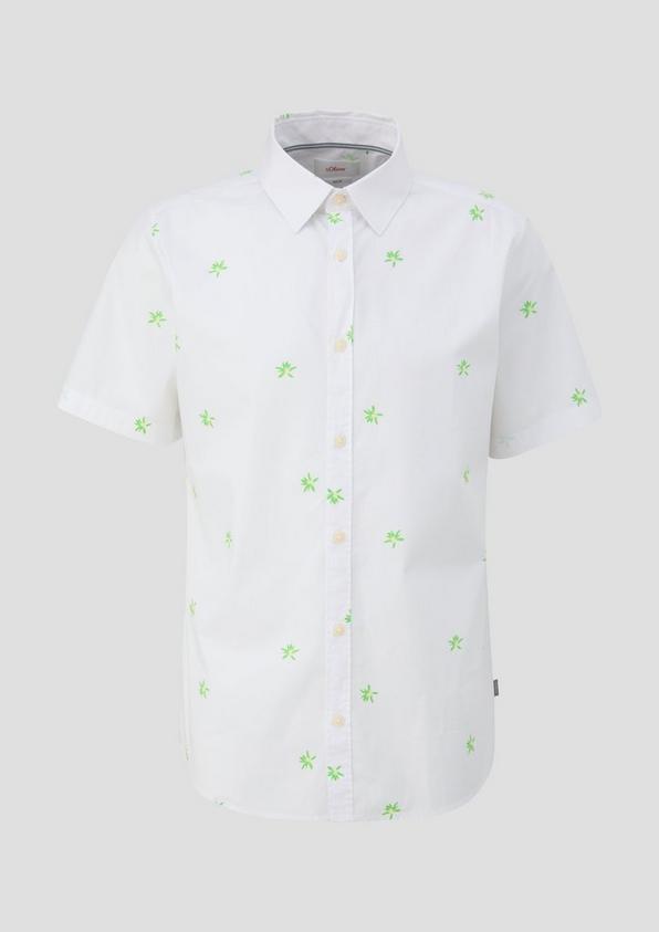 s.Oliver Kurzarmhemd im Slim Fit mit All-over-Print