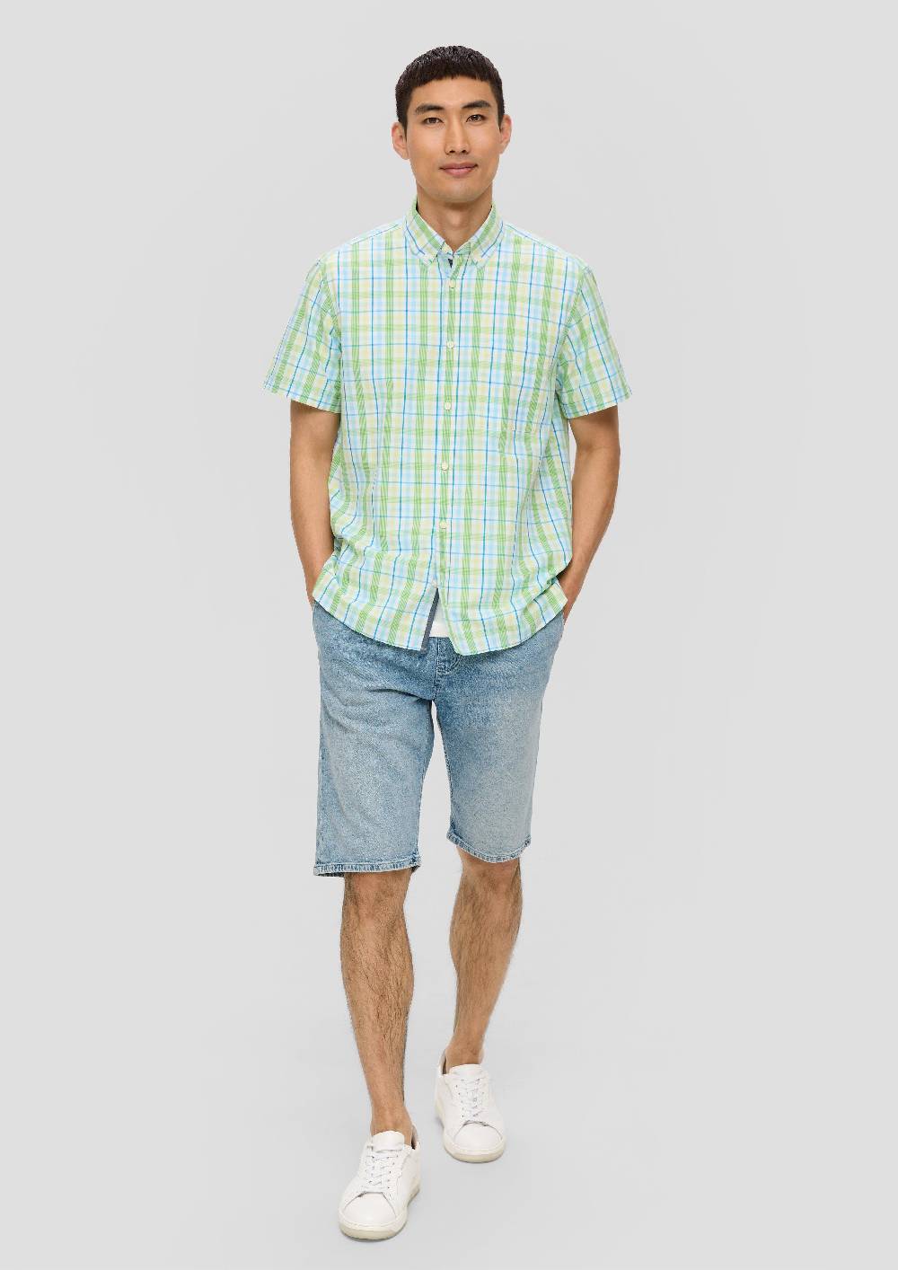 S.Oliver Kurzarmhemd Mit Brusttasche Und Logo-Detail