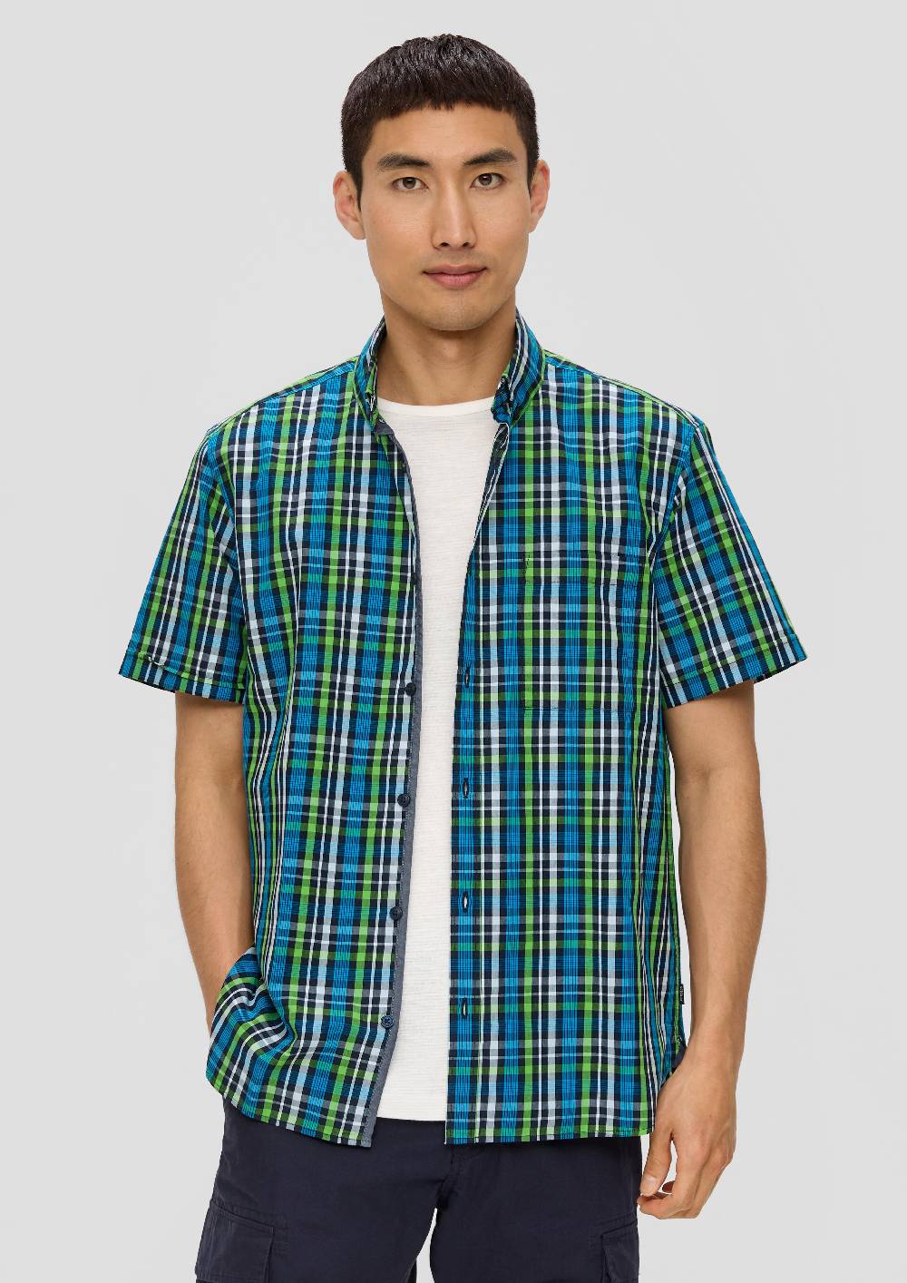 S.Oliver Kurzarmhemd Mit Brusttasche Und Logo-Detail