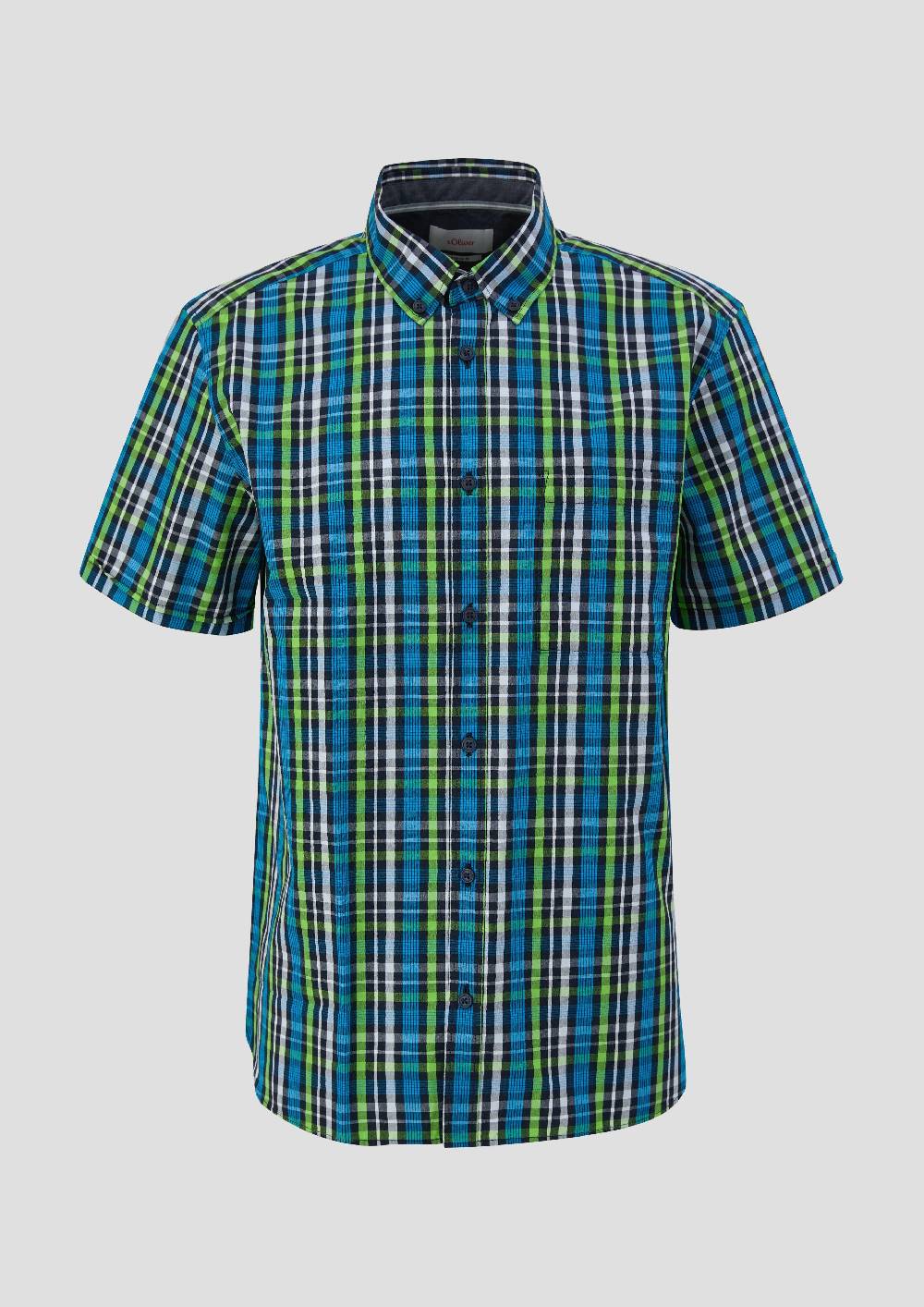 S.Oliver Kurzarmhemd Mit Brusttasche Und Logo-Detail