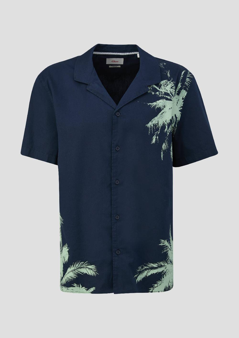 S.Oliver Kurzarmhemd Mit Frontprint Aus Baumwollmix