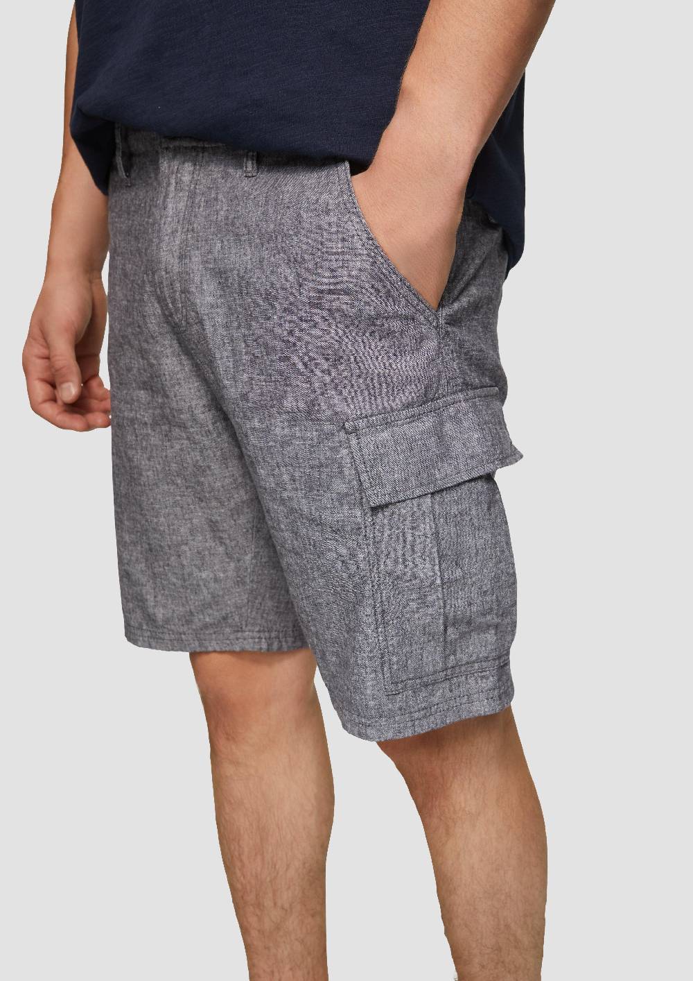 S.Oliver Kurze Hose Aus Leinenmix Mit Cargo-Taschen