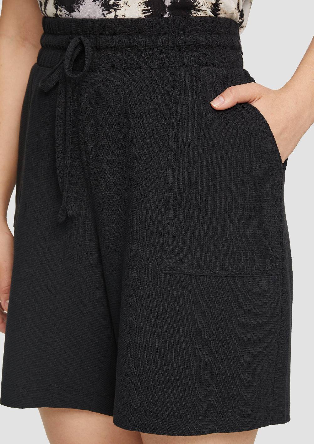 S.Oliver Kurze Hose Mit Elastikbund Und Waffelpiqué-Struktur