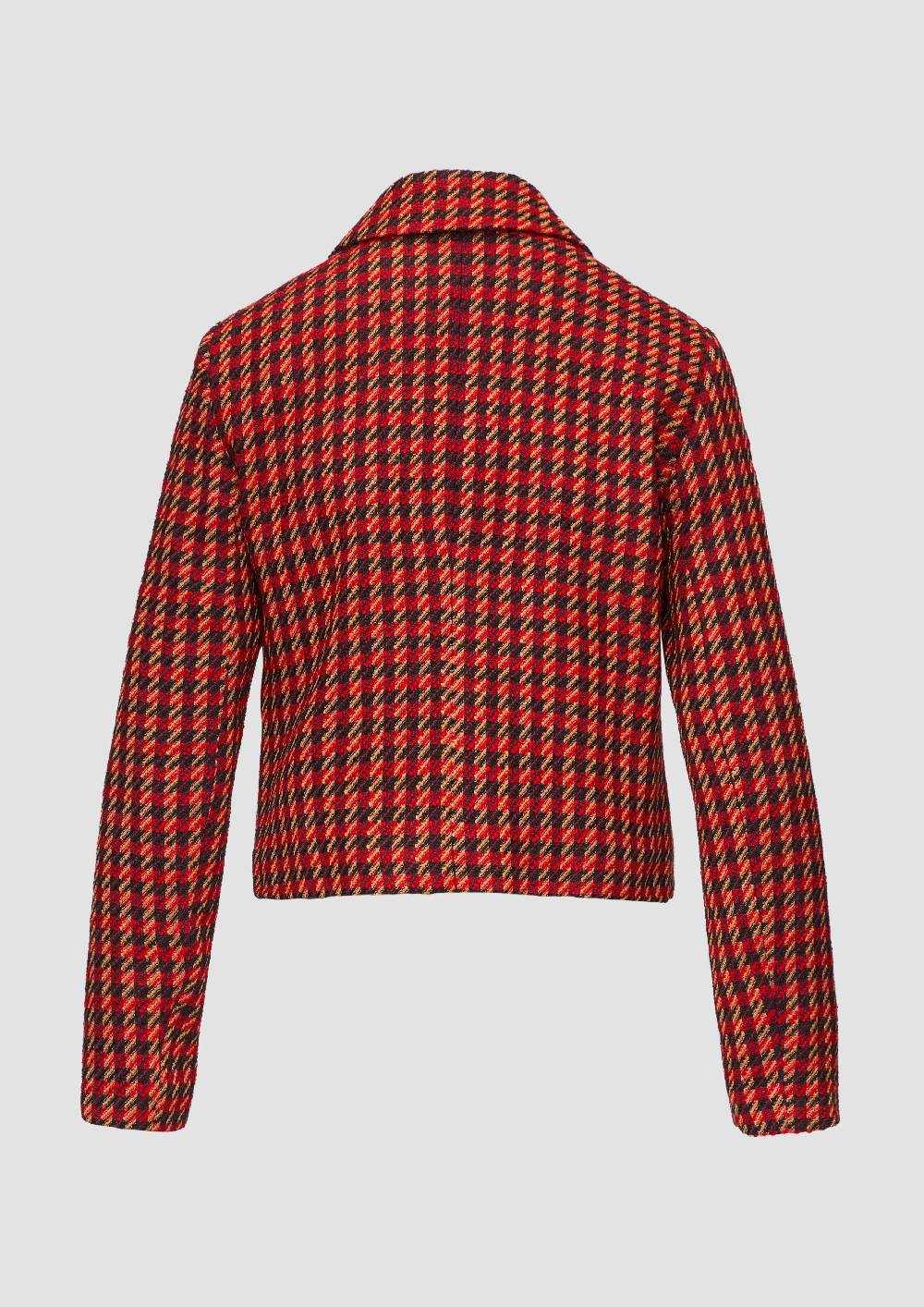 S.Oliver Kurzer Bouclé-Blazer Mit Hahnentrittmuster