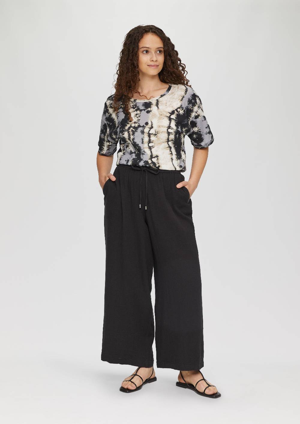 S.Oliver Kurzes Baumwoll-T-Shirt Im Loose Fit Mit All-over-Print